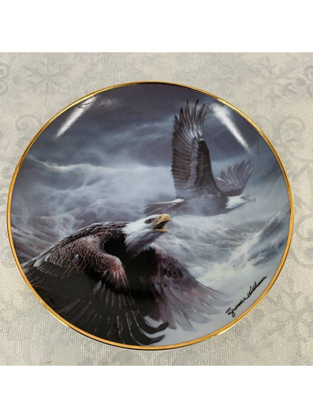 Franklin Mint Power And Majesty Bald Eagle Fine Porcelain Limited Edition Plate